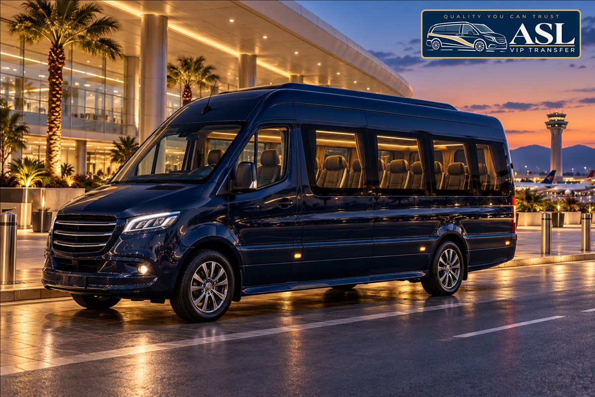 VIP minibus for group airport transfers in Antalya